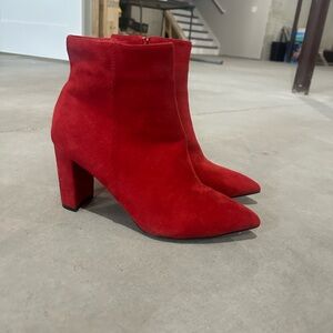 Dream Pairs Red Heeled Boots with Block Heel